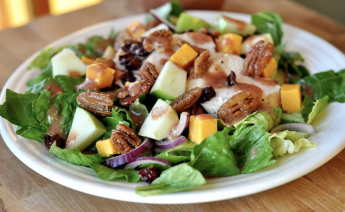 Romaine-Salad-with-Chicken-Cheddar-Apple-and-Spiced-Pecans