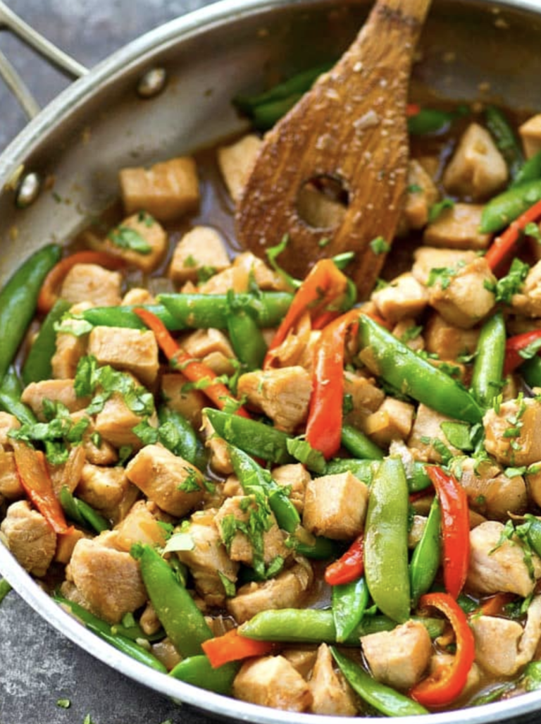 Chicken Stir Fry Snow Peas Bell Peppers - PB on Life