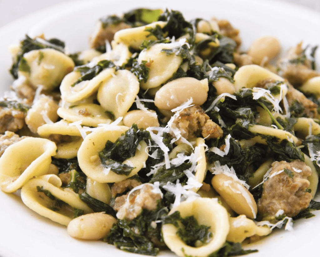 Pasta with Sausage Kale and White Beans - PB on Life