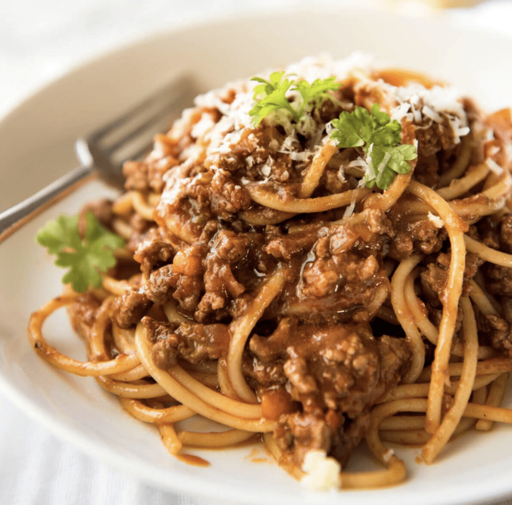 Pasta With Hearty Italian Meat Sauce - PB on Life