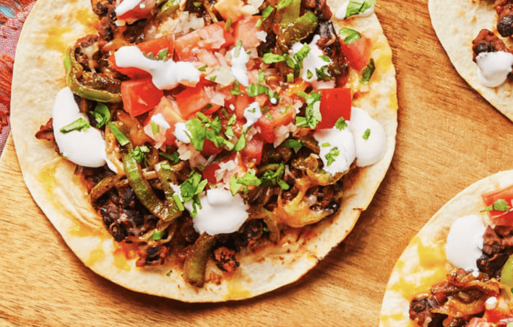 Chicken Tostadas with Spicy Mashed Black Beans - PB on Life