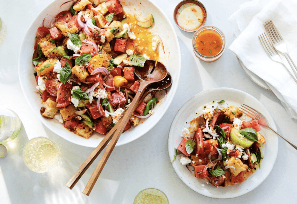 Country Panzanella With Watermelon Dressing - PB on Life