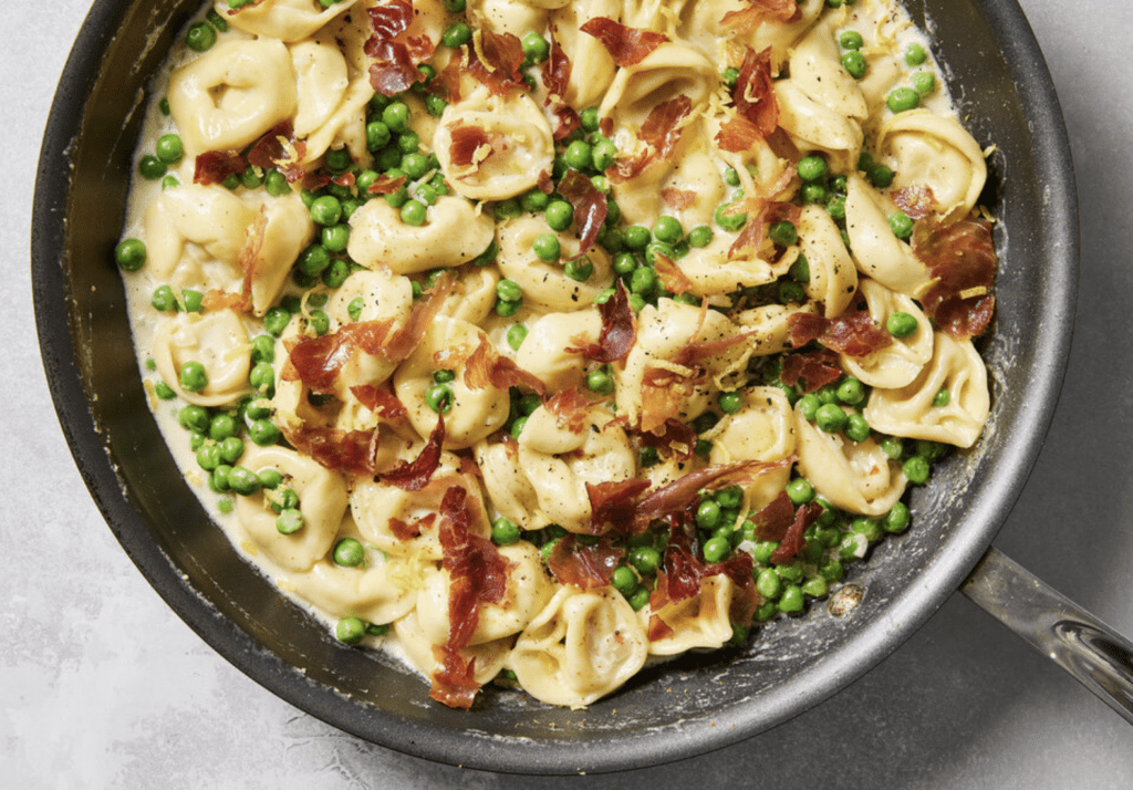 Tortellini with Prosciutto Peas Recipe - PB on Life